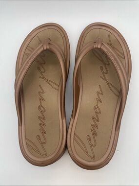 Lemon Jelly Metallic Bronze Flip Flop Sandals thongs 38